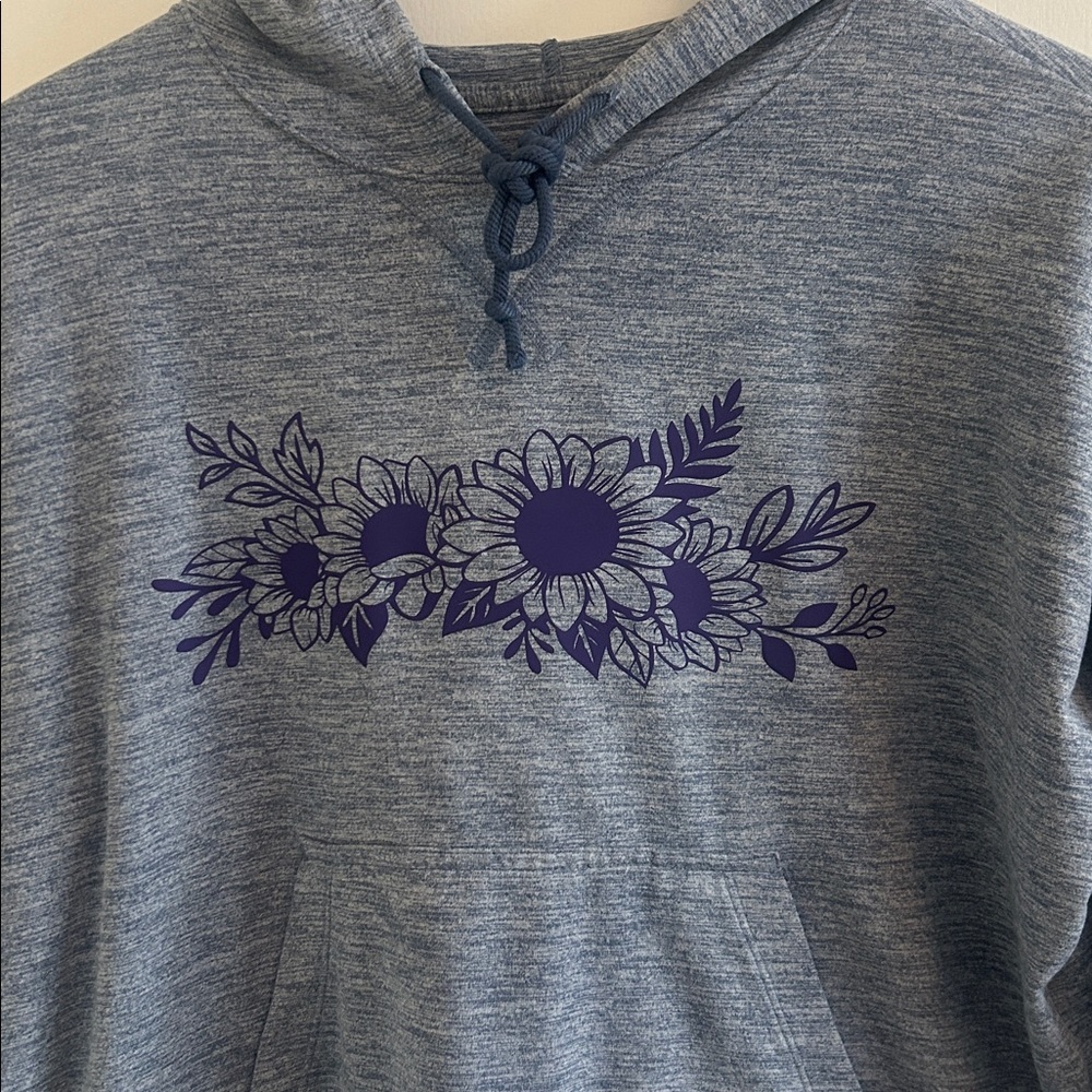 Nike Dri-Fit VGUC added iron on design. light blue soft material hoodie,